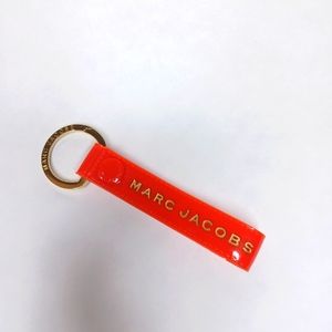 Marc Jacobs Hard Plastic Orange/Gold Key Ring Fob